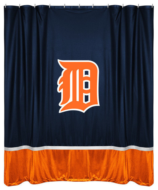 NHL Sports Team Shower Curtain, Red Wings Modern Shower Curtains by CRESCENT