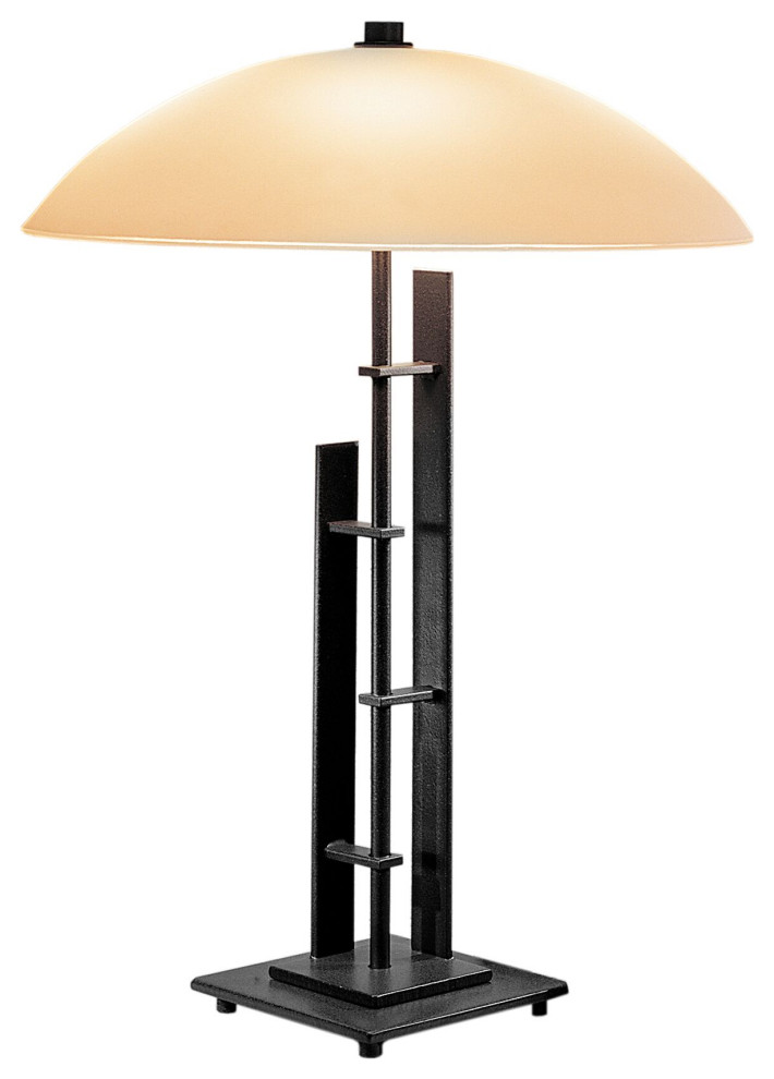 Hubbardton Forge 268422-1060 Metra Double Table Lamp in Modern Brass