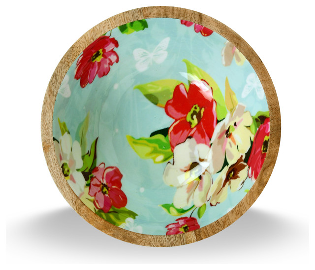 Enamel Wood Salad Bowl Contemporary Serving And Bowls By Enamel Wood Salad Bowl Contemporary Serving And Bowls By Resoursys Unlimited Inc