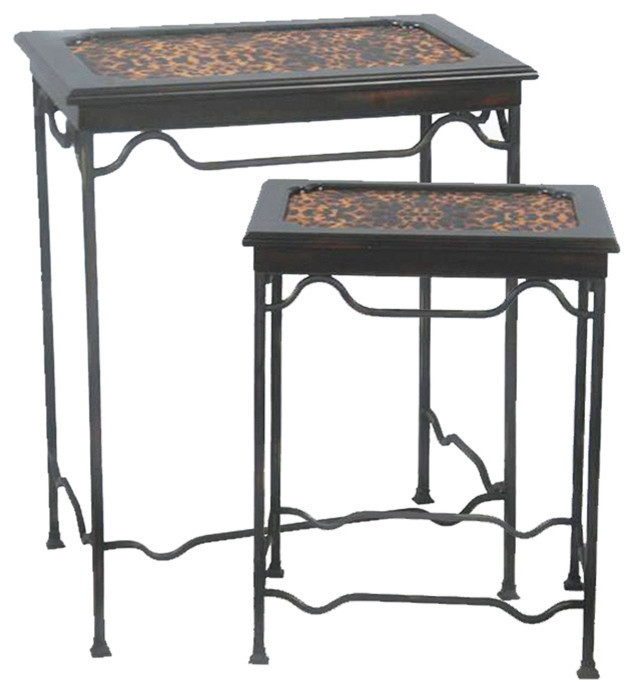 Sterling Industries 51-0054 Set/2 Stacking Leopard Side Tables