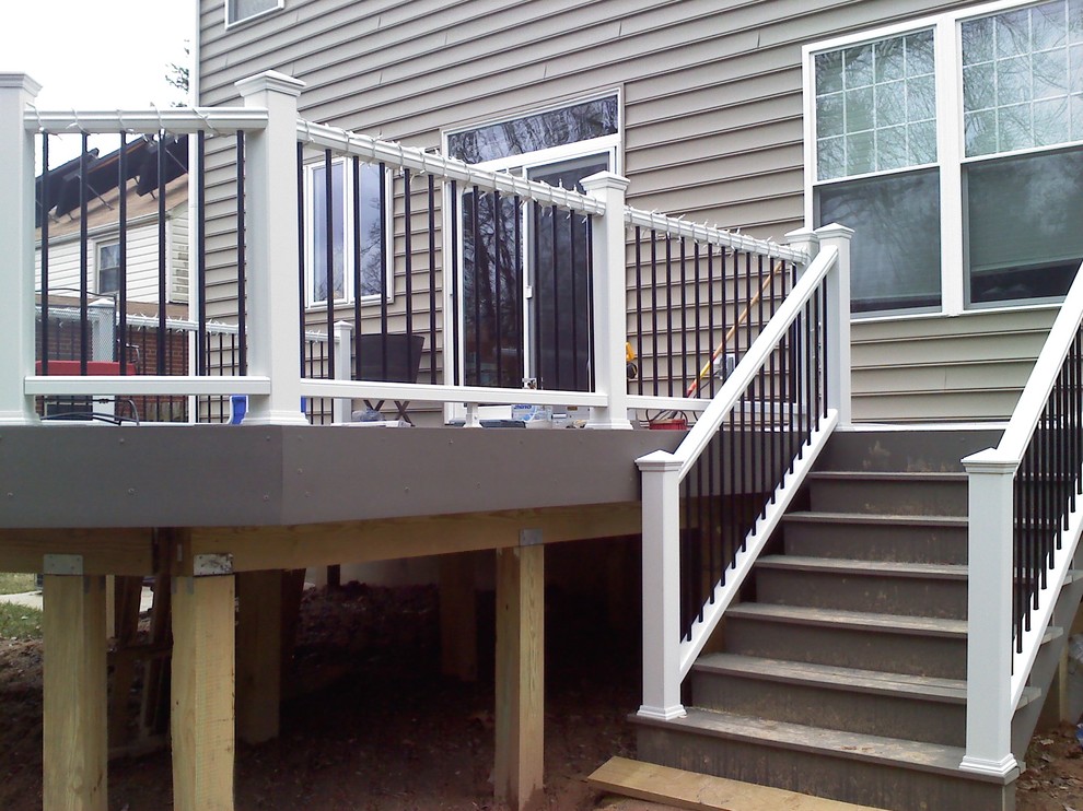 Grey Trex Deck With Pvc Railings and Black Spindles DC Metro by SS