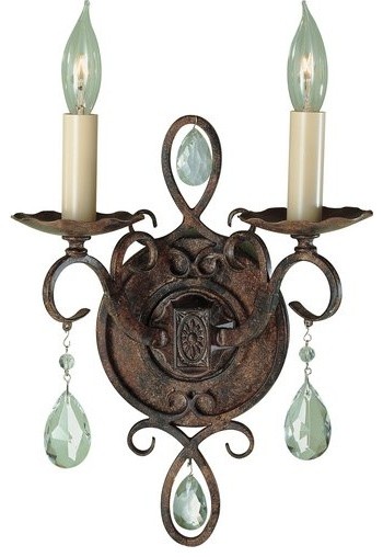Murray Feiss Chateau 2 Light Candle-Style Wall Sconce in Mocha Bronze