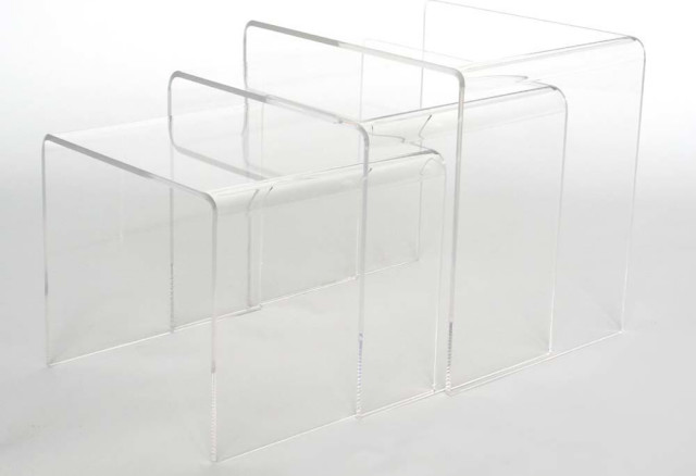 Acrylic Nesting Table 3-PC Table Set Display Stands - Contemporary ...