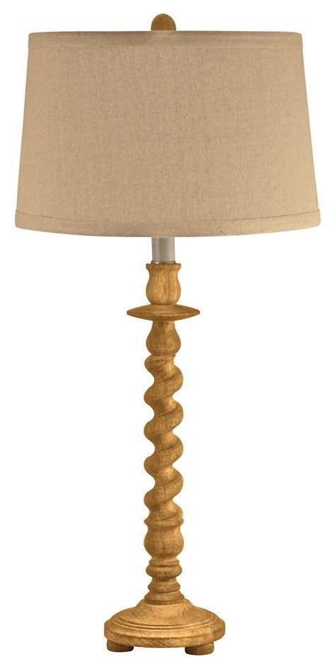 Solid Wood Barley Twist Table Lamp