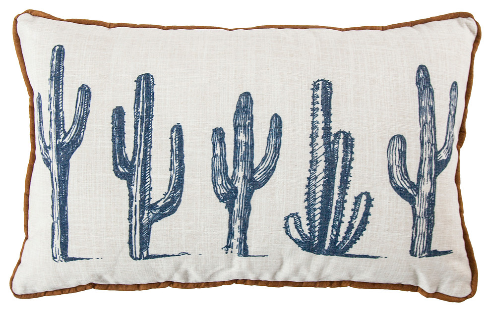 5 Cactus Linen Pillow, 16"x26"