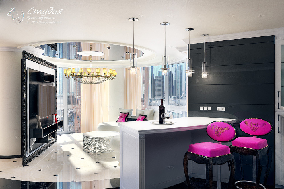 Элитная квартира 120 кв.м. Квартира выполнена в стиле "Гламур"