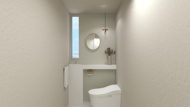 新築リビング、トイレのインテリアコーディネート skandinavisch-gaestetoilette