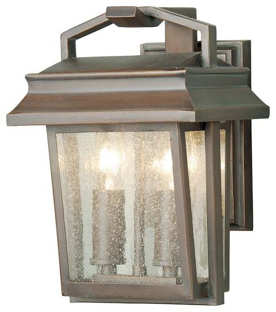 Traditional Styled Wall Lantern, Old Bronze Finish