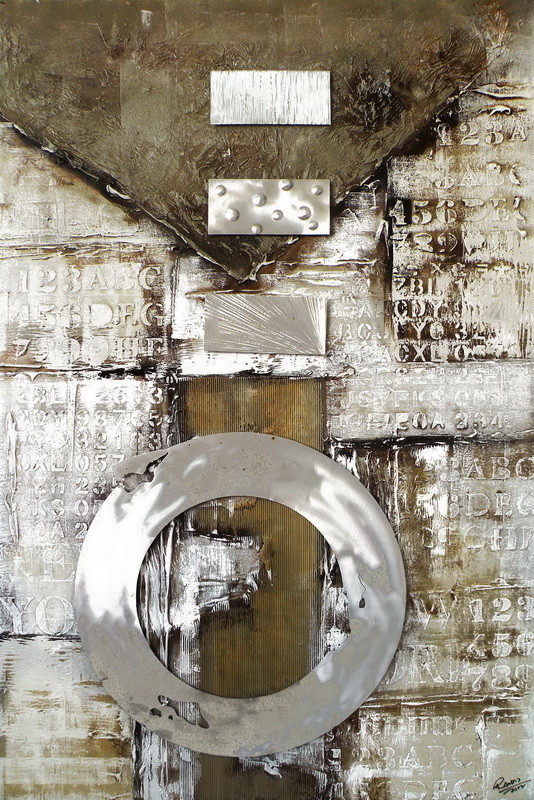 "Heavy Metal 2" Canvas Art, 40"x60" Contemporary Metal Wall Art