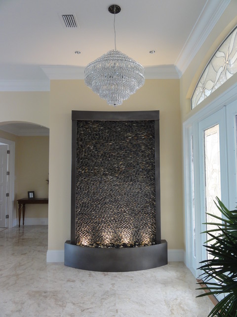 Custom Pebble Water Feature - Marco Island, FL contemporary-entry
