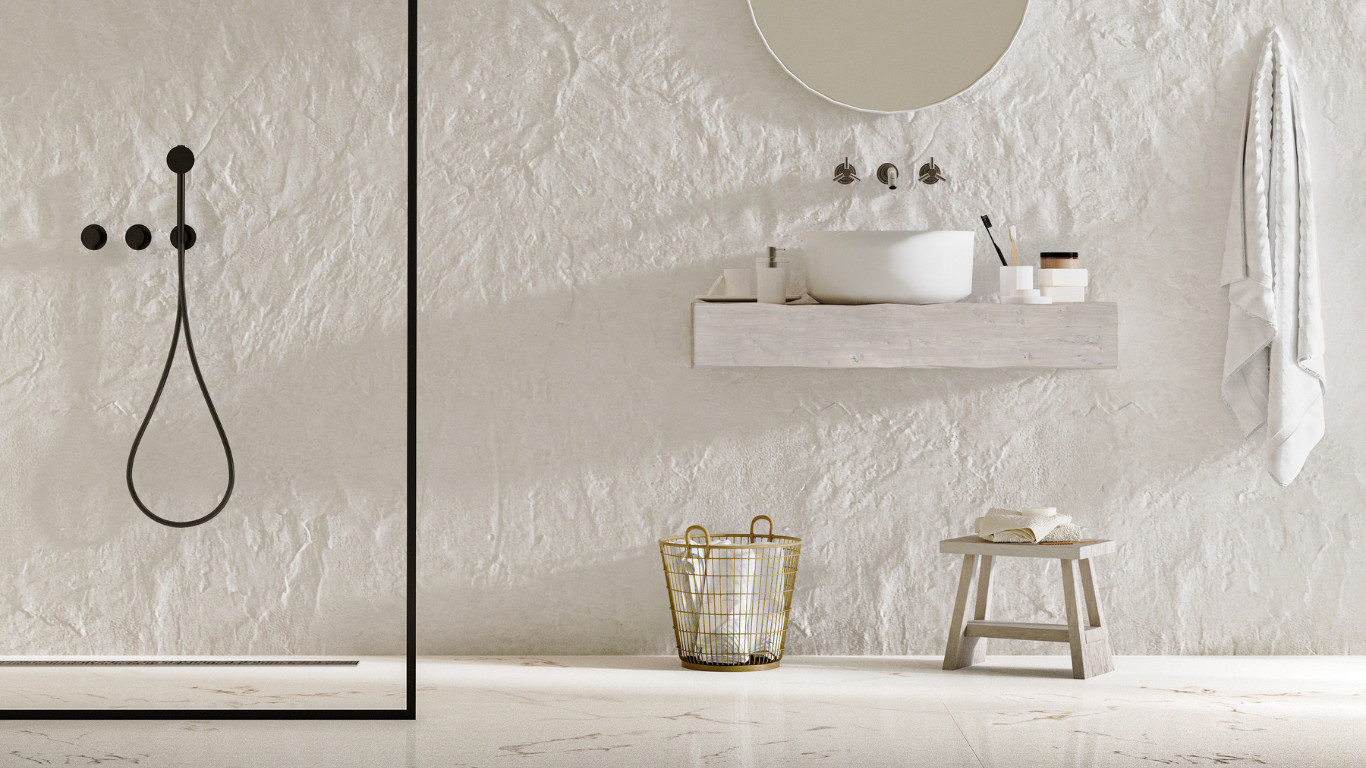 Warm Neutral Bathroom with Rustic Touches in Finchley