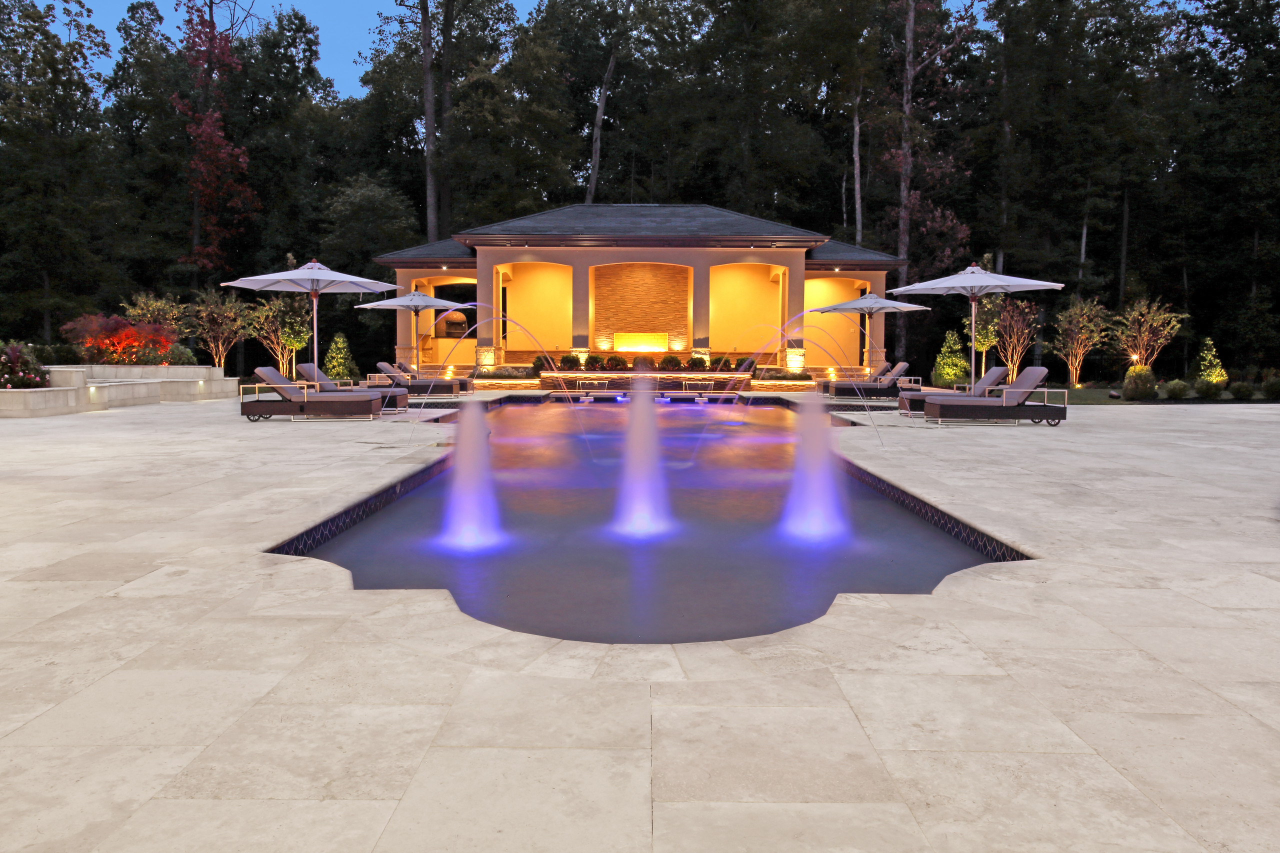 Mediterranean Swimming Pool And Backyard