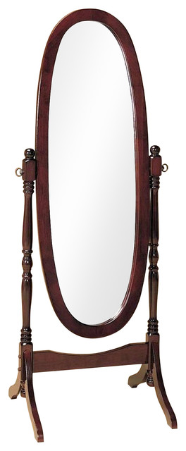 Cherry Finish Oval Cheval Mirror Full Length Solid Wood Floor Traditional Mirrors By Hilton Furnitures Houzz Cherry Finish Oval Cheval Mirror Full, Oval Wooden Mirror On Stand