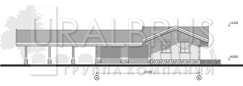 Проект гаража с комнатой отдыха Ф 069
