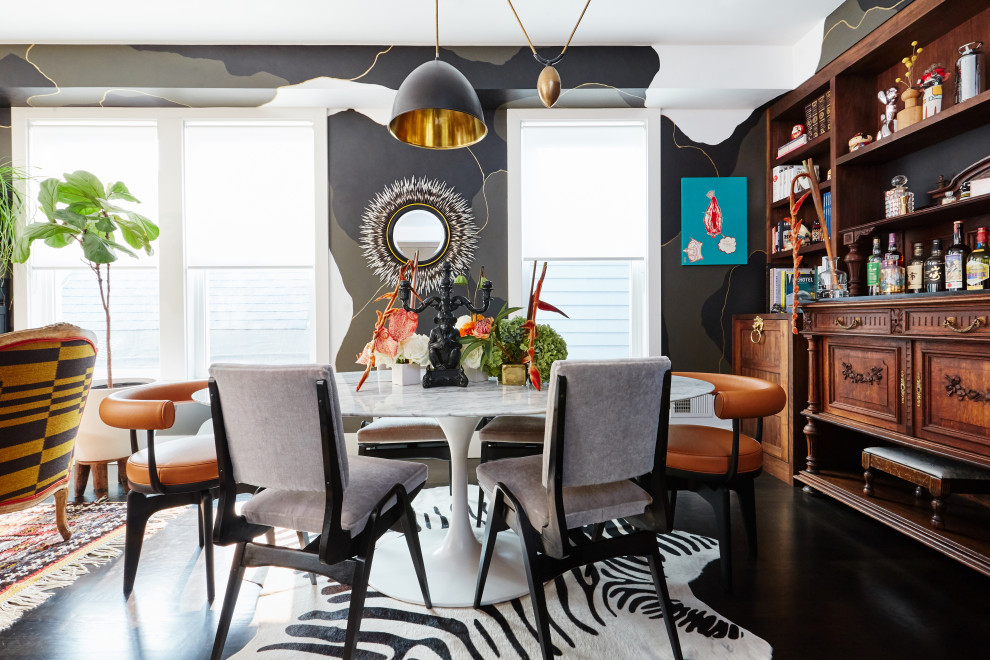 This is an example of an eclectic dining room in San Francisco.