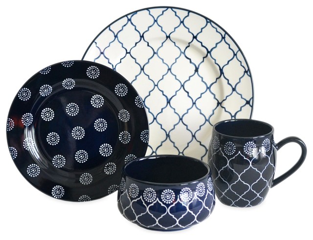 Moroccan 16-Piece Dinnerware Set - Mediterranean - Dinnerware Sets ... Moroccan 16-Piece Dinnerware Set - Mediterranean - Dinnerware Sets ...