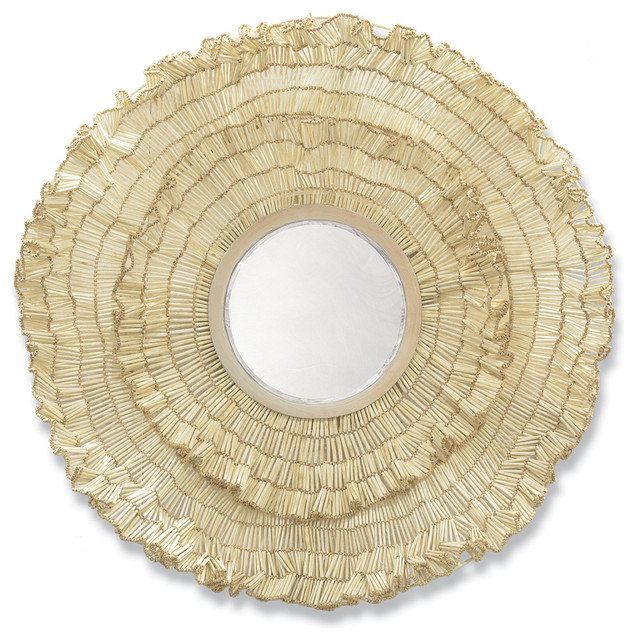 Coastal Wall Mirrors cocoa wood ruffled large round coastal beach wall mirror - beach Coastal Wall Mirrors cocoa wood ruffled large round coastal beach wall mirror - beach
