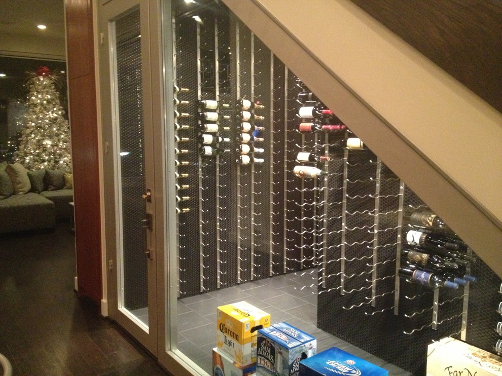 Modern wine cellar in Dallas.