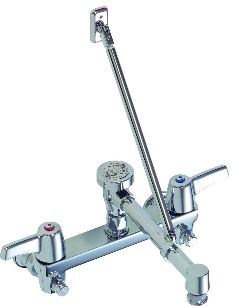 Delta 4 GPM 2Hole Wall Mount Service Sink Faucet, Double Lever Handle