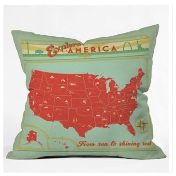 Anderson Design Group Explore America Throw Pillow