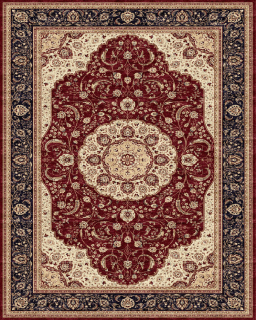 Feizy Daria Rug, Red, Navy, 5'x8'