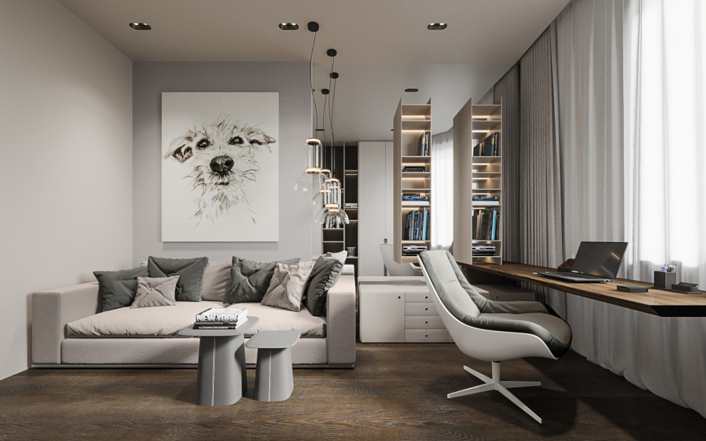 Студия в современном стиле  в колониальных тонах