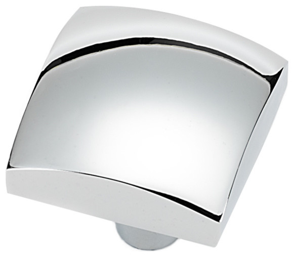 Alno Style Cents 1 1/4 Inch Square Knob Polished Chrome