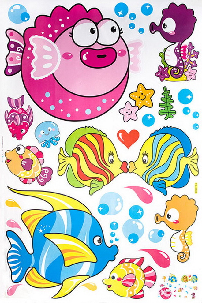 Tropical Fish 2 - X-Large Wall Decals Stickers Appliques Home Decor