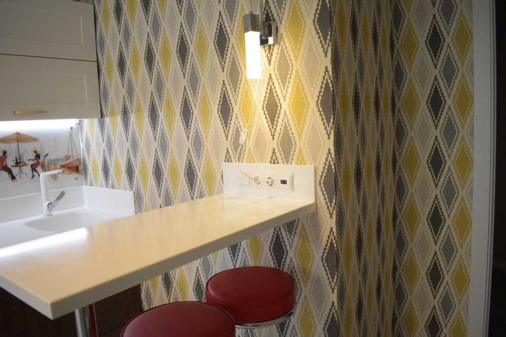 Кухня Кальвадос из массива дуба с каменной столешницей