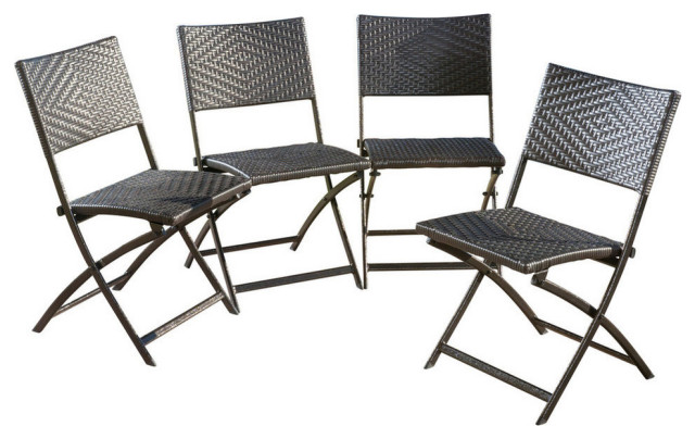 Gdf Studio Jason Outdoor Brown Wicker Folding Chairs Set Of 4 Tropical By Gdfstudio Houzz Gdf Studio Jason Outdoor Brown Wicker, Folding Wicker Patio Chairs