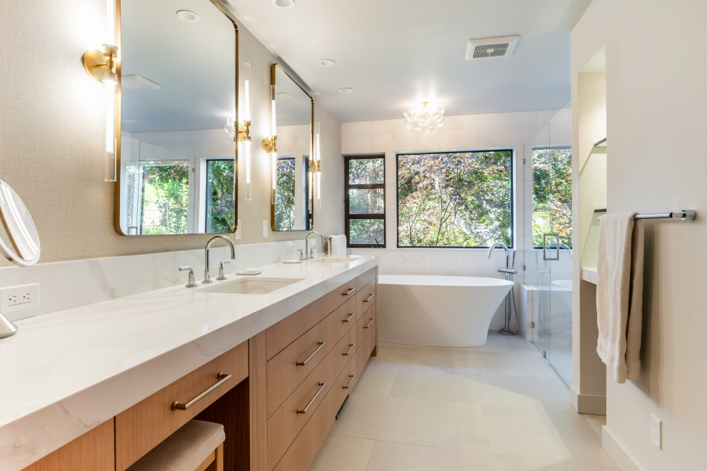 Marble & Oak Bathroom