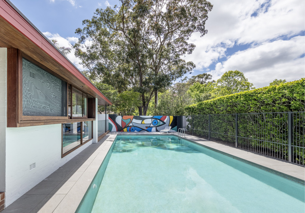 Design ideas for a midcentury rectangular pool in Sydney.