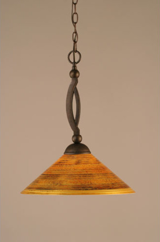 Bow Bronze Pendant with FirrT Saturn Glass