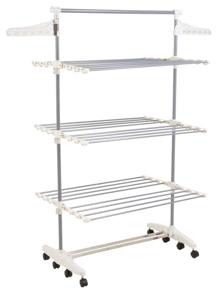 Everyday Home Rolling Stainless Steel Drying Rack Over 8 Transitions