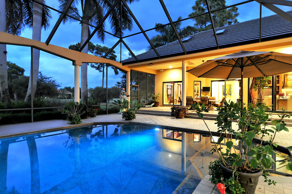 Tropical indoor pool in Tampa.