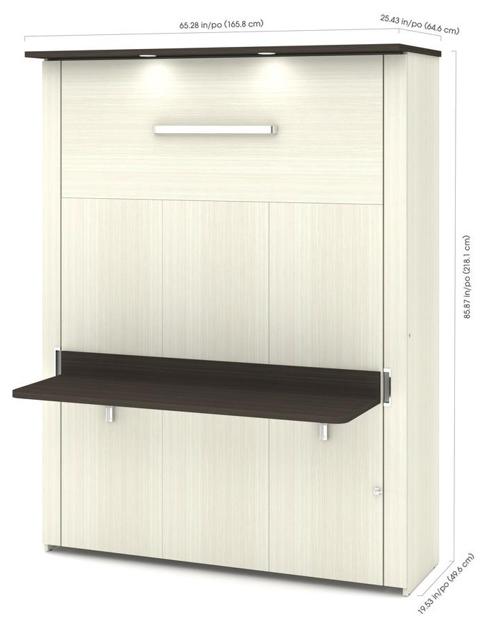 Bestar Lumina 2Piece Queen Wall Bed and Storage Unit Contemporary