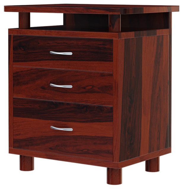 Picacho Solid Wood File Cabinet With 2 Drawers And Open Shelf