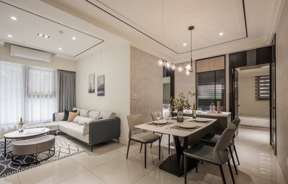 Благородные кремовые тона в современной квартире для большой семьи от L DESIGN