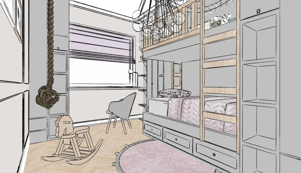 Скетчи квартиры в неоклассическом стиле