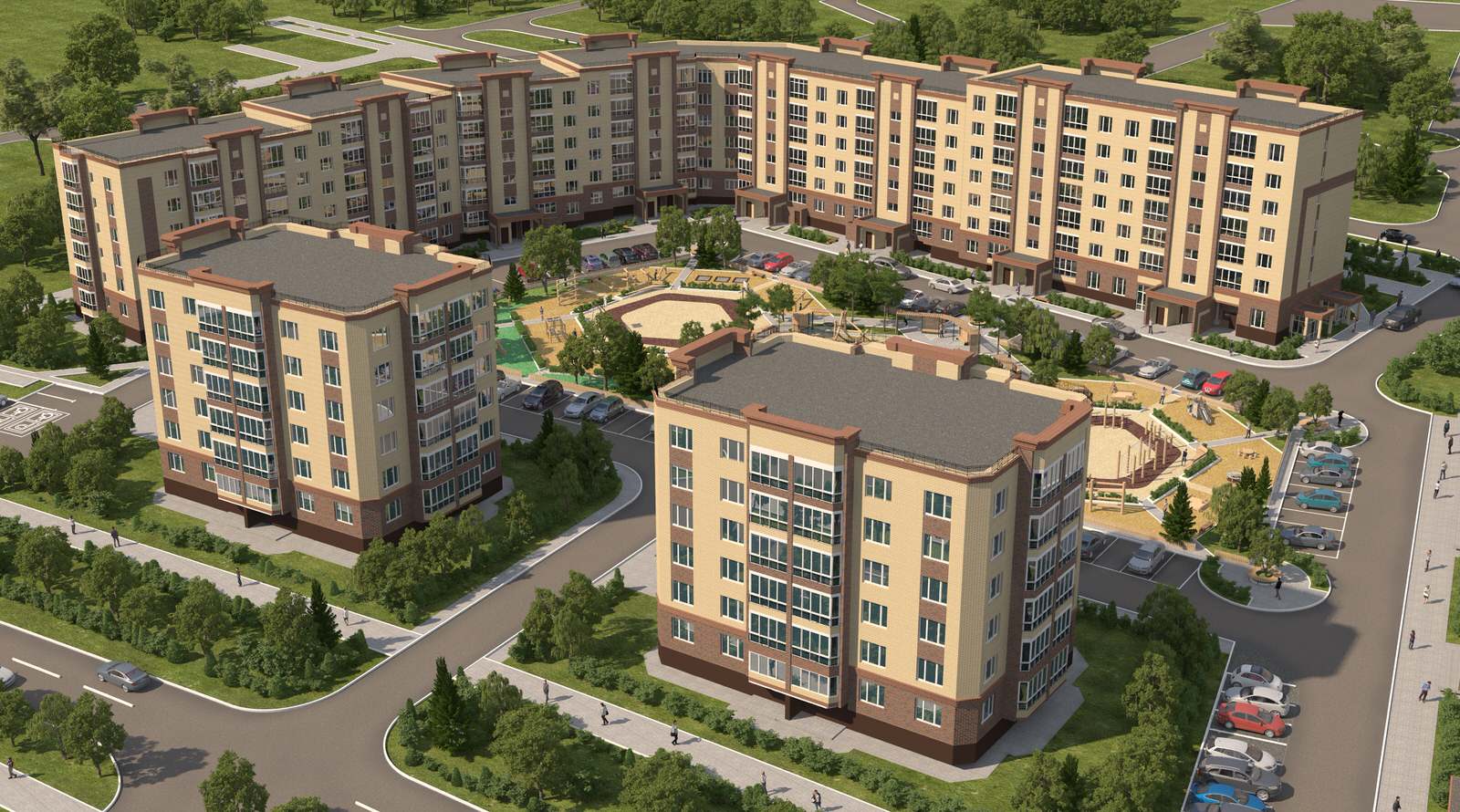 Проектирование дворового пространства и 3д визуализация жилого комплекса