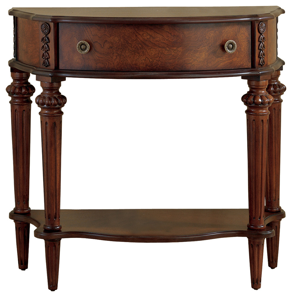 Hand-carved Cherry Wood Console Table