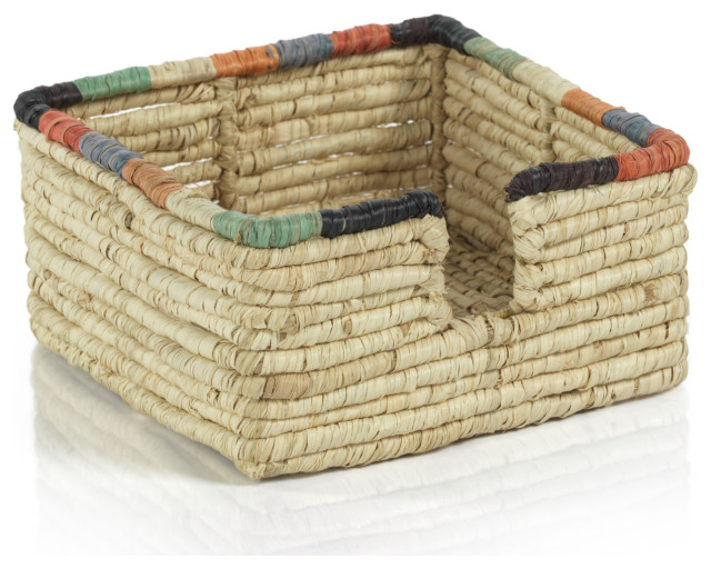 Bizerte Coiled Raffia Cocktail Napkin Holders, Set of 4 Napkin