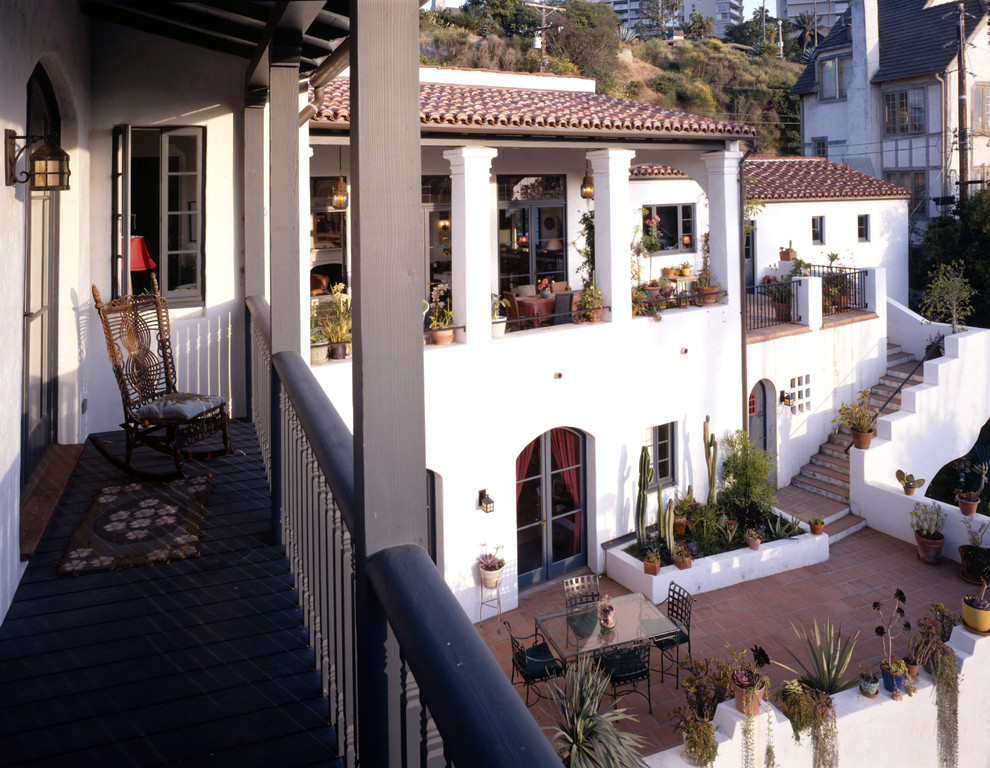 This is an example of a large mediterranean exterior in Los Angeles.