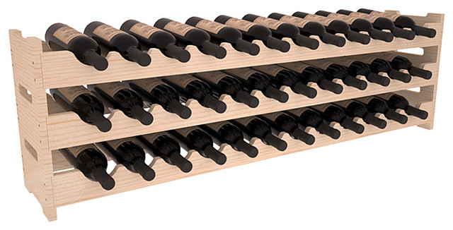 36-Bottle Scalloped Wine Rack, Pine, Unstained