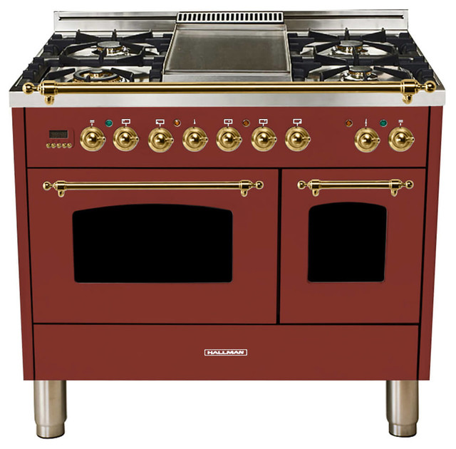 Double Oven Dual Fuel Italian Range, 40 - Contemporary - Gas Ranges And ...
