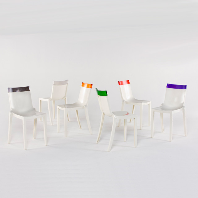 Kartell Hi-Cut Dining Chair - White Seat (Set of 2)
