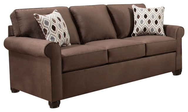 Simmons Upholstery Jojo Chocolate Queen Sleeper Sofa