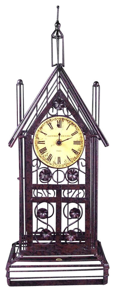 Architectural Woven Wire Clock with Look Face