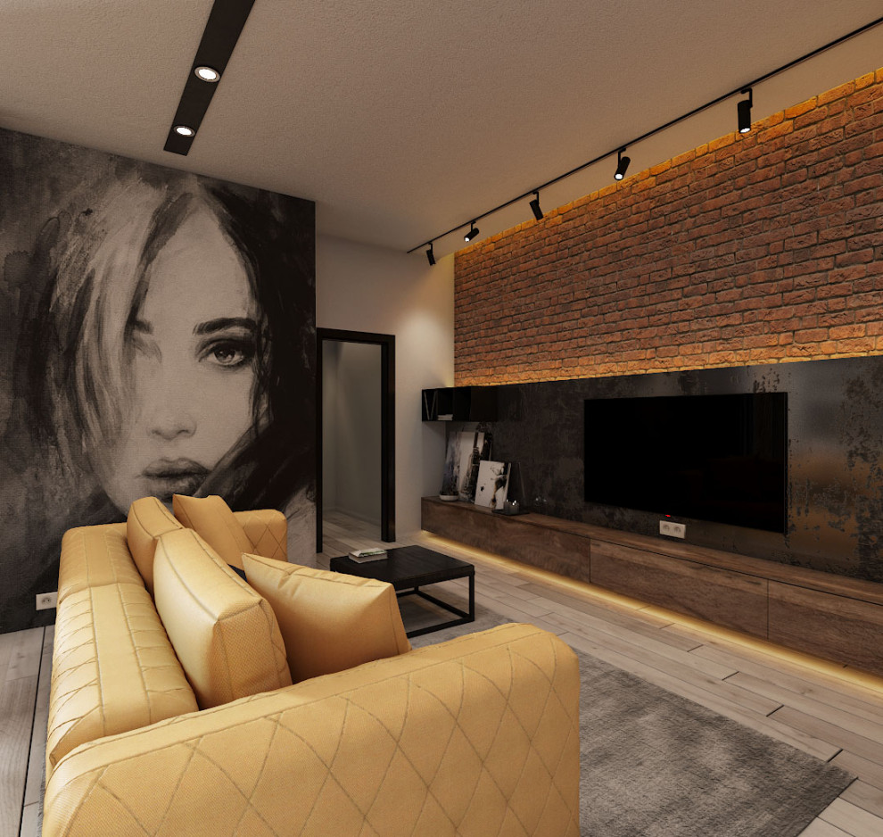 Кухня - гостиная в стиле ЛОФТ