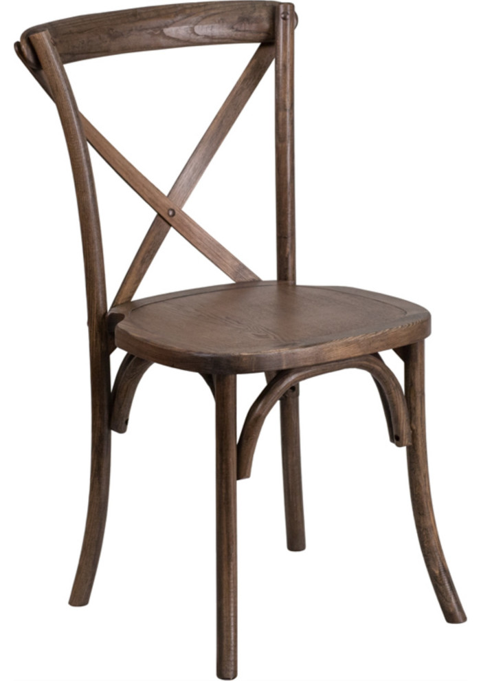 Hercules Series Stackable Early American Wood Cross Back Chair